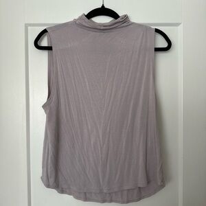 Babaton Sleeveless Mock Neck Top - Light Purple/Grey